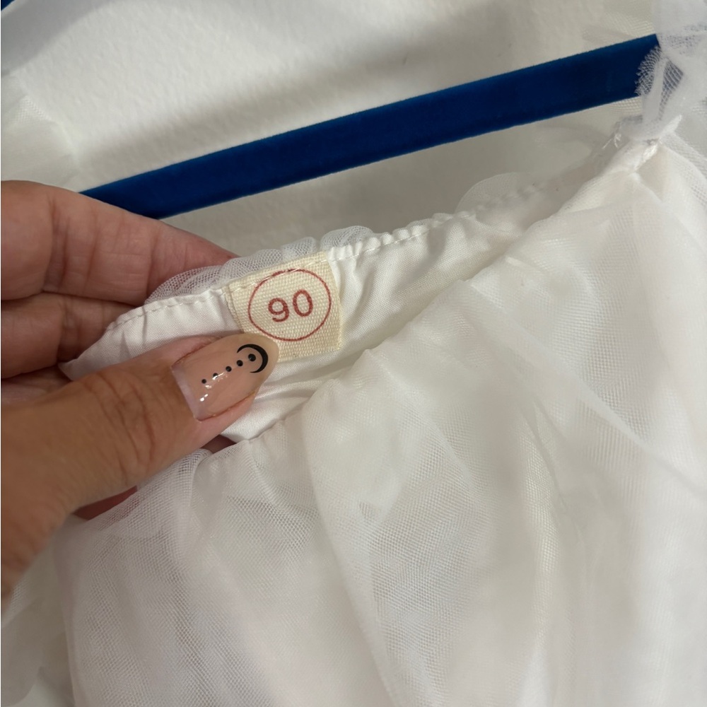 NWOT White Puff Sleeve Onesie Dress Baptism Wedding Special Occasion Girls - Picture 3 of 5